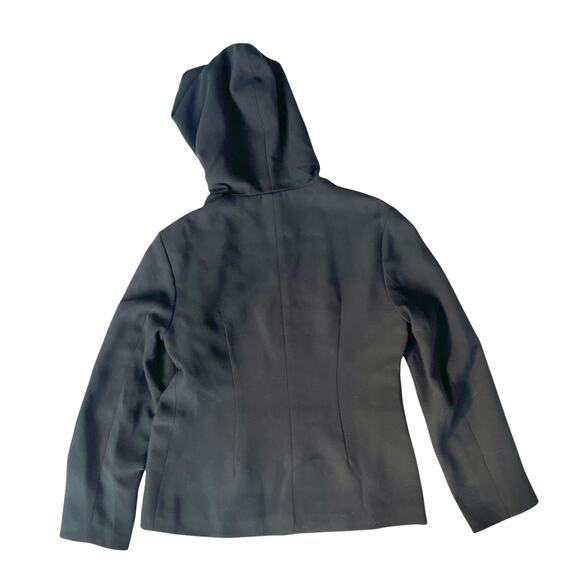 Vintage GAP Black Hooded Satin Lined Tailored Jacket Blazer M - Picture 3 of 11